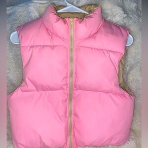 Pink puffer vest